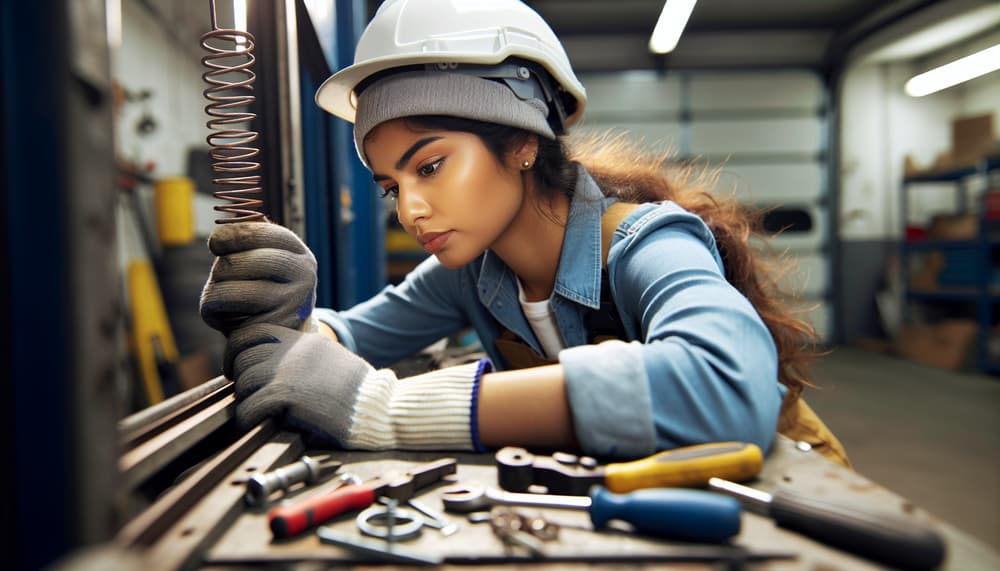 Our professional garage door track repair process